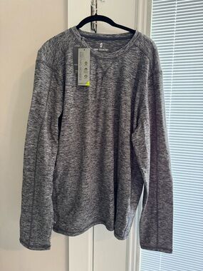 Free Country Heathered Charcoal Gray Long Sleeve Tee